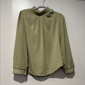 Elegant Olive Green Women's Top